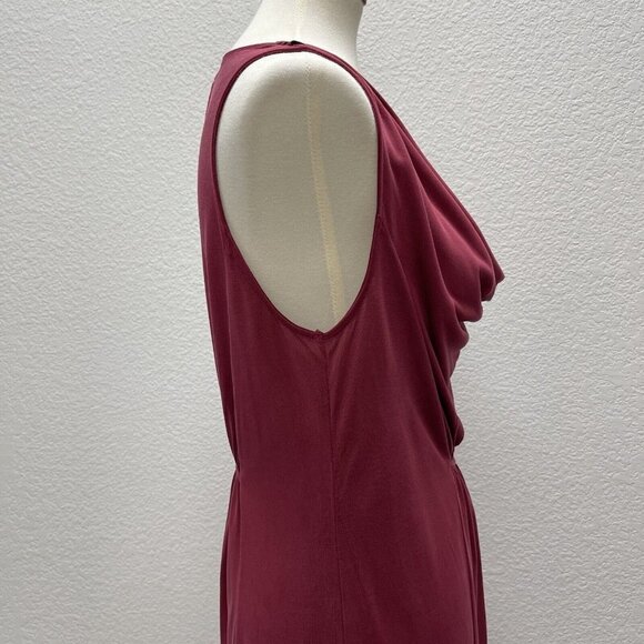 Maeve Anthropologie Womens Small Dress Red Drape Neck Gathered Bust Back - Picture 3 of 5